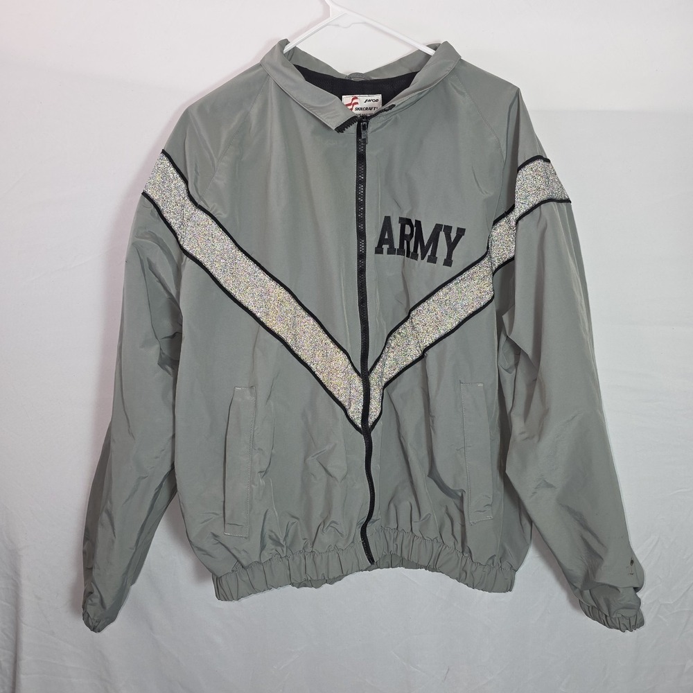 Skilcraft US Army PFU Windbreaker Jacket Grey Reflective IPFU Medium Regular